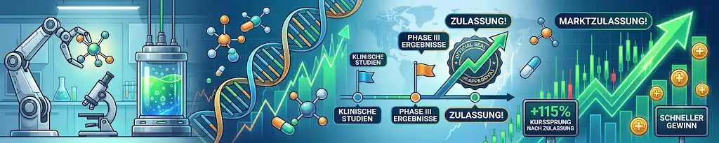 Biotech und Pharma: beste Aktien für schnellen Gewinn rund um Zulassungsentscheidungen