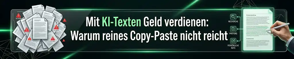 Mit KI-Texten Geld verdienen: Warum reines Copy-Paste nicht reicht