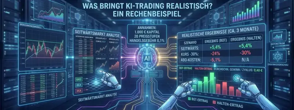 KI Krypto Trading: Was Algorithmen können – und wo sie scheitern 5 Was bringt KI-Trading realistisch? Ein Rechenbeispiel