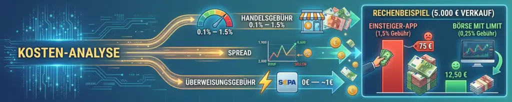 Krypto auszahlen: So kommt dein Geld sicher aufs Bankkonto 4 Was kostet es, Krypto auszahlen zu lassen?