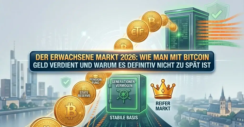 Der erwachsene Markt 2026: Wie man mit Bitcoin Geld verdient und warum es definitiv nicht zu spät ist