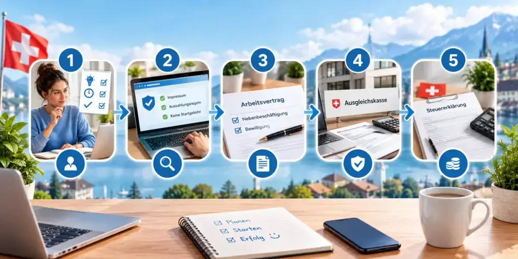Wie kannst du in der Schweiz online Geld verdienen? In 5 Schritten