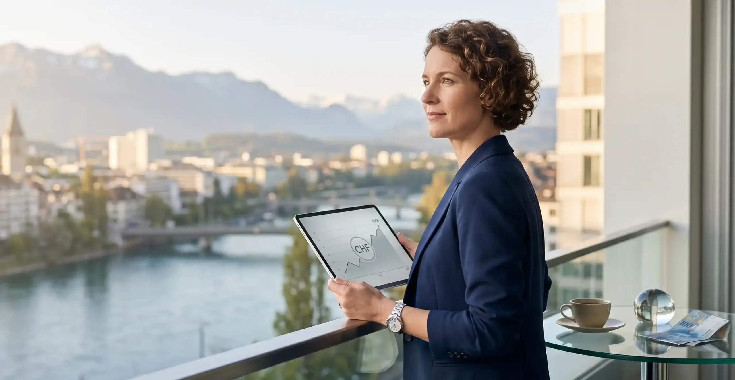 Finanzielle Vorsorge 2026: Eine 40-jährige Frau in der Schweiz analysiert ihre Ersparnisse und plant ihre finanzielle Freiheit basierend auf dem 3-Säulen-System, um die Frage zu beantworten, wie viel Geld sollte man mit 40 gespart haben in der Schweiz.