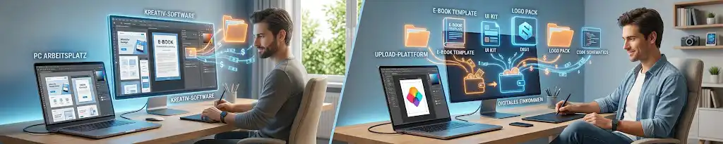 Geld verdienen am PC ohne Hardware-Stress: digitale Produkte erstellen