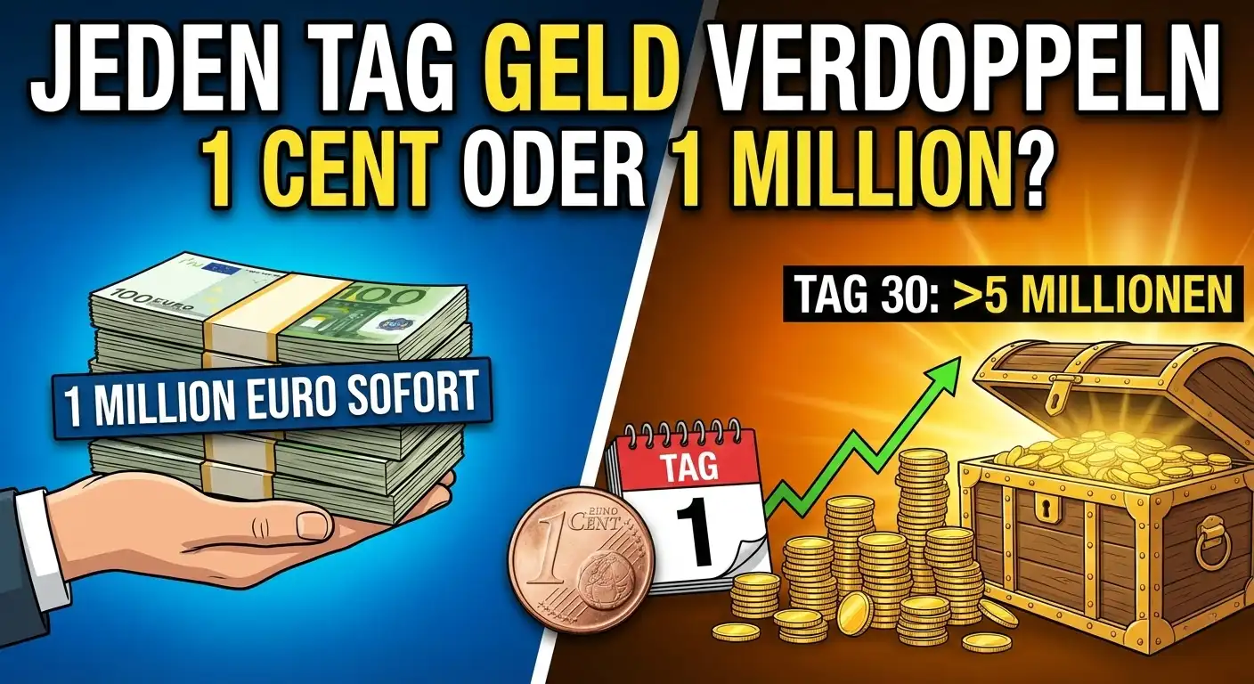 Jeden Tag Geld verdoppeln: 1 Cent oder 1 Million? Die Rechnung
