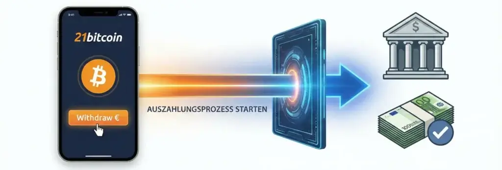 Anleitung: Wie funktioniert eine 21bitcoin Auszahlung?