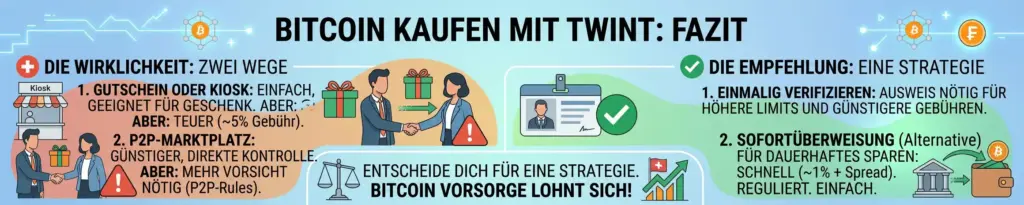 Bitcoin kaufen mit TWINT: Welche Wege es gibt und was sie wirklich kosten 9 Bitcoin kaufen mit TWINT: Fazit