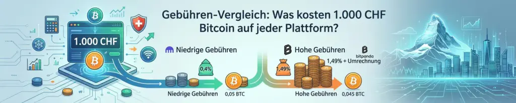 Beste Bitcoin Plattform Schweiz 2026: Welche ist wirklich empfehlenswert? 3 Gebühren-Vergleich: Was kosten 1.000 CHF Bitcoin auf jeder Plattform?