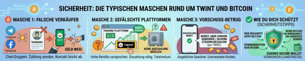 Bitcoin kaufen mit TWINT: Welche Wege es gibt und was sie wirklich kosten 7 Sicherheit: Die typischen Maschen rund um TWINT und Bitcoin