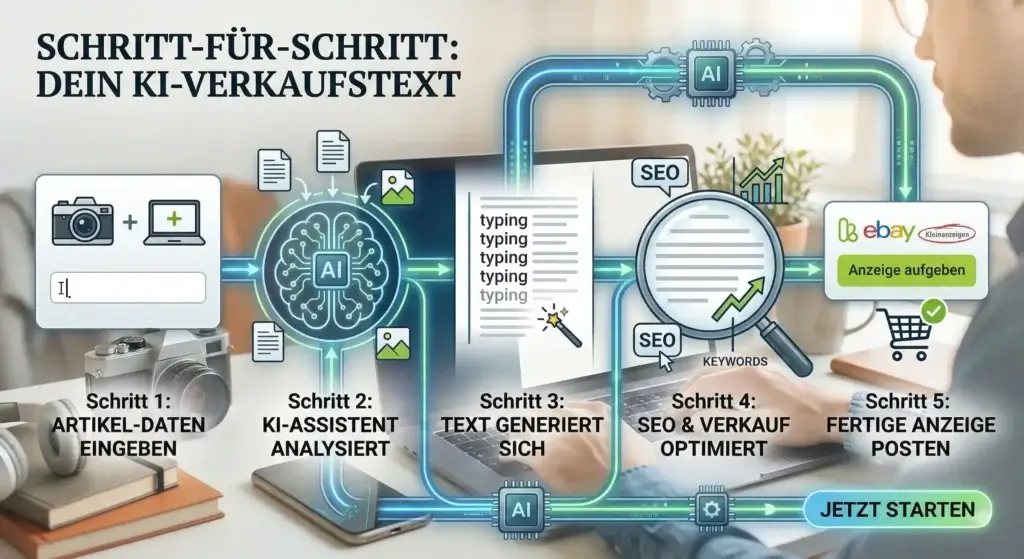 Schritt-für-Schritt: So lassen Sie Ihren eBay Kleinanzeigen Text mit KI schreiben