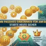 Bitcoin passives Einkommen Anfänger – Münze und Wachstumsgraph