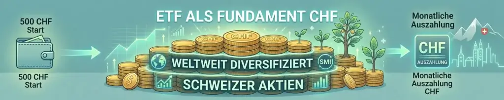 ETFs: Das Fundament für passives Einkommen generieren Schweiz -Passives Einkommen aufbauen 500 CHF anlegen Schweiz 2026