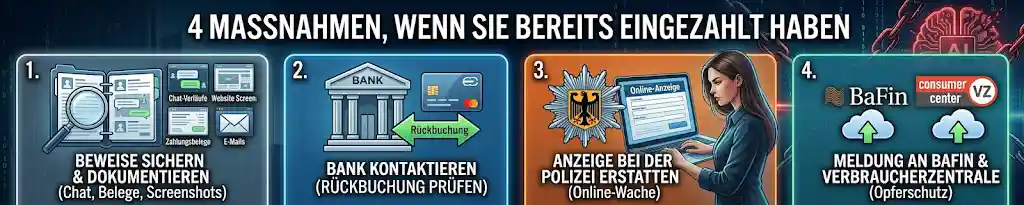 KI-Trading-Betrug Was tun, wenn Sie bereits eingezahlt haben?
