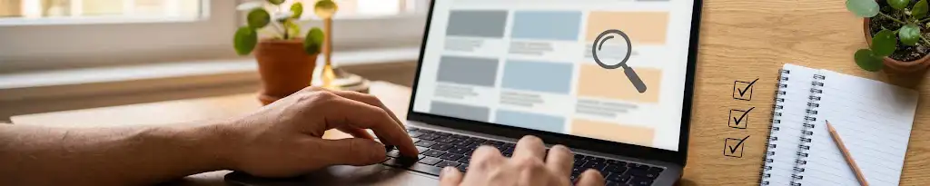 Suche nach seriösen Minijobs in einer Online-Jobbörse am Laptop